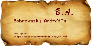 Bobrovszky András névjegykártya