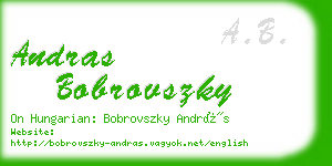 andras bobrovszky business card